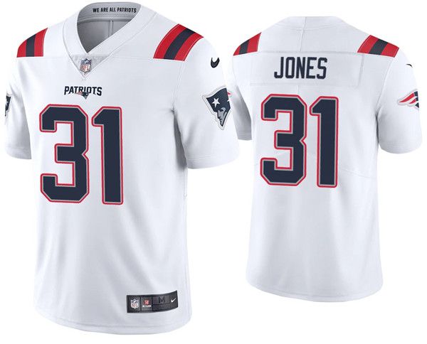 Men New England Patriots 31 Jonathan Jones Nike White Limited NFL Jersey